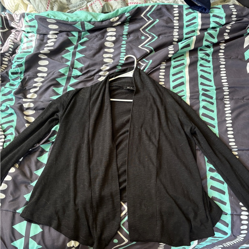 BCX Black Open Front Cardigan Sweater